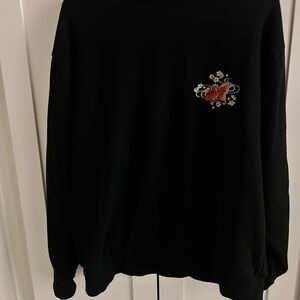 Japanese embroidered crew neck